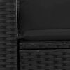 vidaXL Sofá de jardim com almofadas, 2 lugares, vime sintético preto