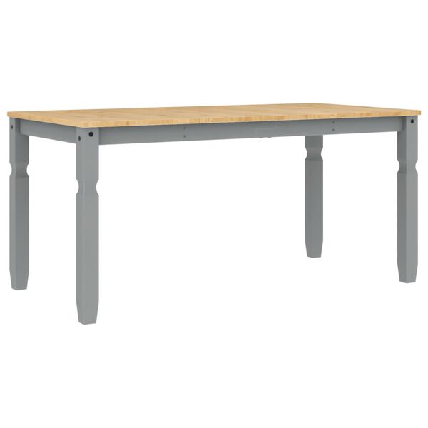 vidaXL Mesa de jantar Corona 160x80x75 cm madeira pinho maciça cinza