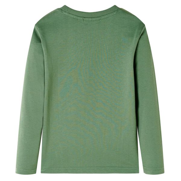 T-shirt de manga comprida para crian&ccedil;a caqui-claro 92