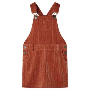 Vestido com peitilho para crian&ccedil;a bombazina cor conhaque 104