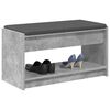 vidaXL Banco de Hall com almofada Cinzento Concreto 83 x 38 x 45 cm
