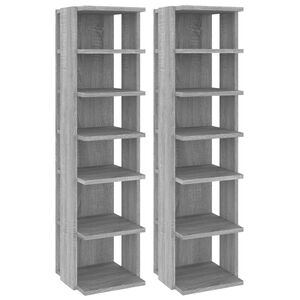 vidaXL Sapateiras 2pcs 27,5x27x102cm derivados madeira cinzento sonoma