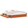 vidaXL Estrutura da Cama com gaveta com roda Marrom Cera 200 x 200 cm