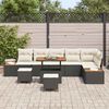 vidaXL Conjunto de Sof&aacute; de Jardim com almofada Preto Rattan Sint&eacute;tico