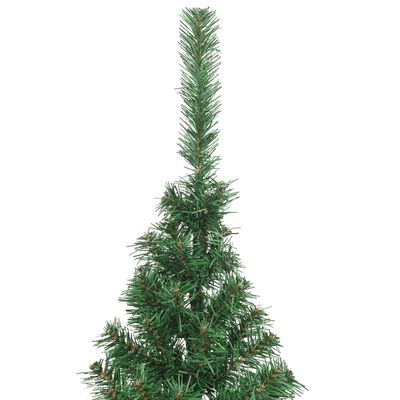 vidaXL Meia árvore de Natal artificial com suporte 180 cm PVC verde