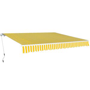 vidaXL Toldo dobr&aacute;vel manual 400 cm amarelo/branco