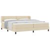 vidaXL Cama Box com cabeceira Creme 200 x 200 cm tecido