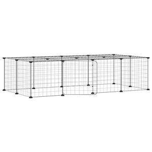 vidaXL Gaiola p/ animais de 20 pain&eacute;is c/ porta 140x70x35 cm a&ccedil;o preto