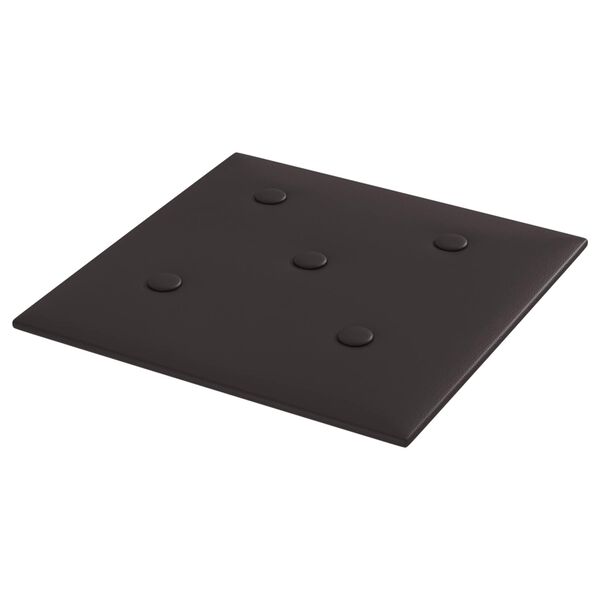 vidaXL Pain&eacute;is de parede 12 pcs Preto 30 x 30 cm Couro Sint&eacute;tico