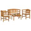 vidaXL Conjunto de Lounge Rosa do Jardim com almofada 4 pcs