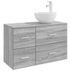 vidaXL Conjunto de M&oacute;veis para Banheiro 2 pcs Sonoma cinzento
