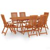 vidaXL 7 pcs conjunto de jantar p/ jardim madeira de eucalipto maci&ccedil;a