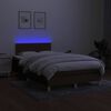vidaXL Cama box spring c/ colch&atilde;o/LED 120x190cm tecido castanho-escuro