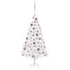 vidaXL &Aacute;rvore Natal artificial pr&eacute;-iluminada c/ bolas 120cm PVC branco