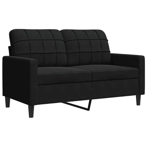 vidaXL Sof&aacute; de 2 lugares veludo 120 cm preto