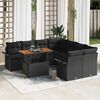 vidaXL Conjunto de Sof&aacute; de Jardim 9 pcs Preto Rattan Sint&eacute;tico