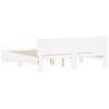 vidaXL Estrutura de cama com cabeceira e luzes LED 200x200 cm branco