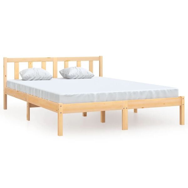 vidaXL Estrutura de cama 140x200 cm pinho maci&ccedil;o
