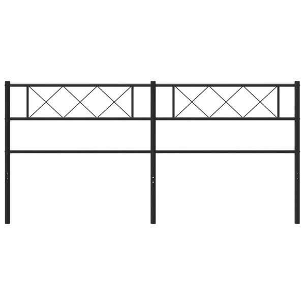 vidaXL Cabeceira de cama 200 cm metal preto