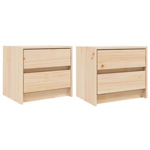 vidaXL Mesas de cabeceira 2 pcs 40x31x35,5 cm madeira de pinho maci&ccedil;a