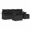 vidaXL Conjunto de Sof&aacute; de Jardim 6 unid. Preto vime PE