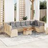 vidaXL 7 pcs conjunto lounge para jardim com almofadões vime PE bege