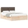 vidaXL Estrutura de Cama com Cabeceira Estofada Cinzento-acastanhado