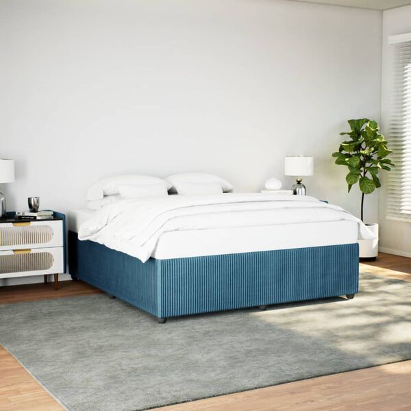 vidaXL Estrutura de cama 180x200 cm veludo azul