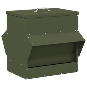vidaXL Comedouro para galinha Verde-Azeitona 40,5 x 45 x 41 cm 20 kg