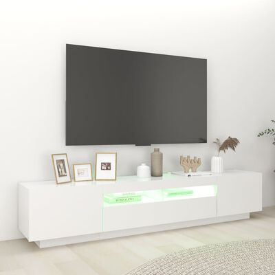 vidaXL Móvel de TV com luzes LED 200x35x40 cm branco