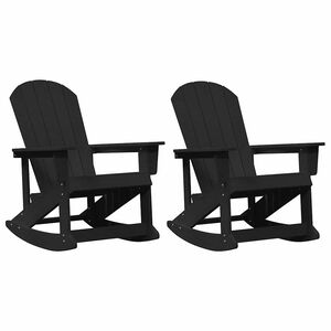 vidaXL Cadeiras de Baloiço Adirondack 2 pcs Preto HDPE