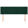 vidaXL Cabeceira de cama c/ abas tecido 147x16x78/88cm verde-escuro