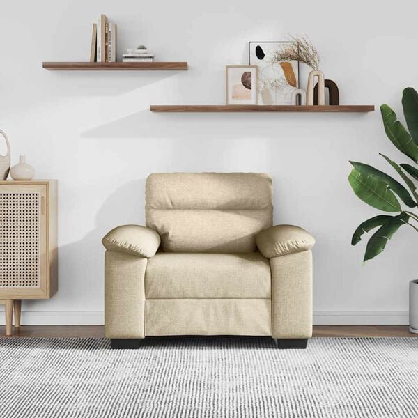 vidaXL Poltrona 100x81x84 cm tecido cor creme