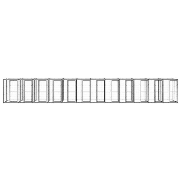 vidaXL Canil de exterior com telhado 29,04 m&sup2; a&ccedil;o