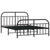 vidaXL Estrutura de cama com cabeceira e p&eacute;s 140x200 cm metal preto
