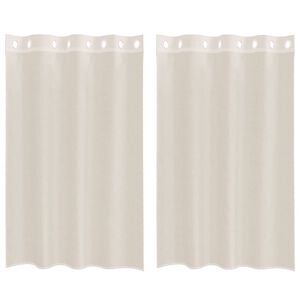vidaXL Cortinas de voile com ilh&oacute;s 2 pcs creme 140x175 cm
