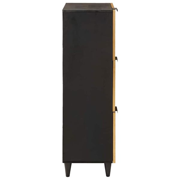 vidaXL Arm&aacute;rio lateral com gaveta Preto e Ouro 40 x 33,5 x 110 cm