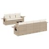 vidaXL 8 pcs conjunto de sof&aacute;s p/ jardim com almofad&otilde;es vime PE bege