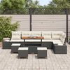 vidaXL Conjunto de Sof&aacute; de Jardim 10 pcs Preto Rattan Sint&eacute;tico