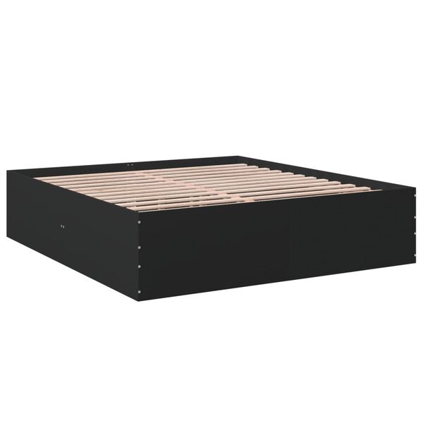 vidaXL Estrutura de cama 200x200 cm derivados de madeira preto