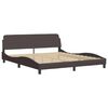 vidaXL Cama com colch&atilde;o Hvar 180x200 cm tecido castanho-escuro
