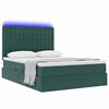 vidaXL Cama com arruma&ccedil;&atilde;o e LED Verde Escuro 140 x 200 cm Veludo