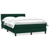 vidaXL Box Cama primavera com Colch&atilde;o Verde Escuro 140x210 cm Veludo