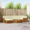 vidaXL Conjunto de Sof&aacute;s para Exterior 7 pcs Natural e Creme