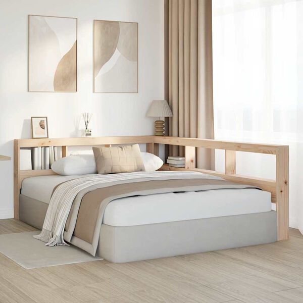 vidaXL Estante cabeceira forma de L 150 cm madeira de pinho maci&ccedil;a