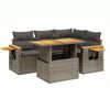 vidaXL 5 pcs conjunto sof&aacute;s de jardim c/ almofad&otilde;es vime PE cinzento