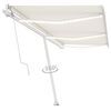 vidaXL Toldo automático com LED e sensor de vento 600x300 cm cor creme