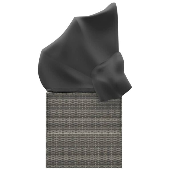 vidaXL Sof&aacute; lounge de exterior c/ toldo e almofad&otilde;es vime PE cinzento