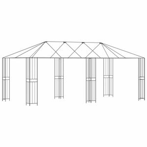 vidaXL Estrutura de Gazebo Sem Tecido de Gazebo 6 x 3 m Preto A&ccedil;o