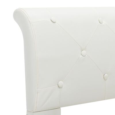 vidaXL Estrutura de cama 140x200 cm couro artificial branco